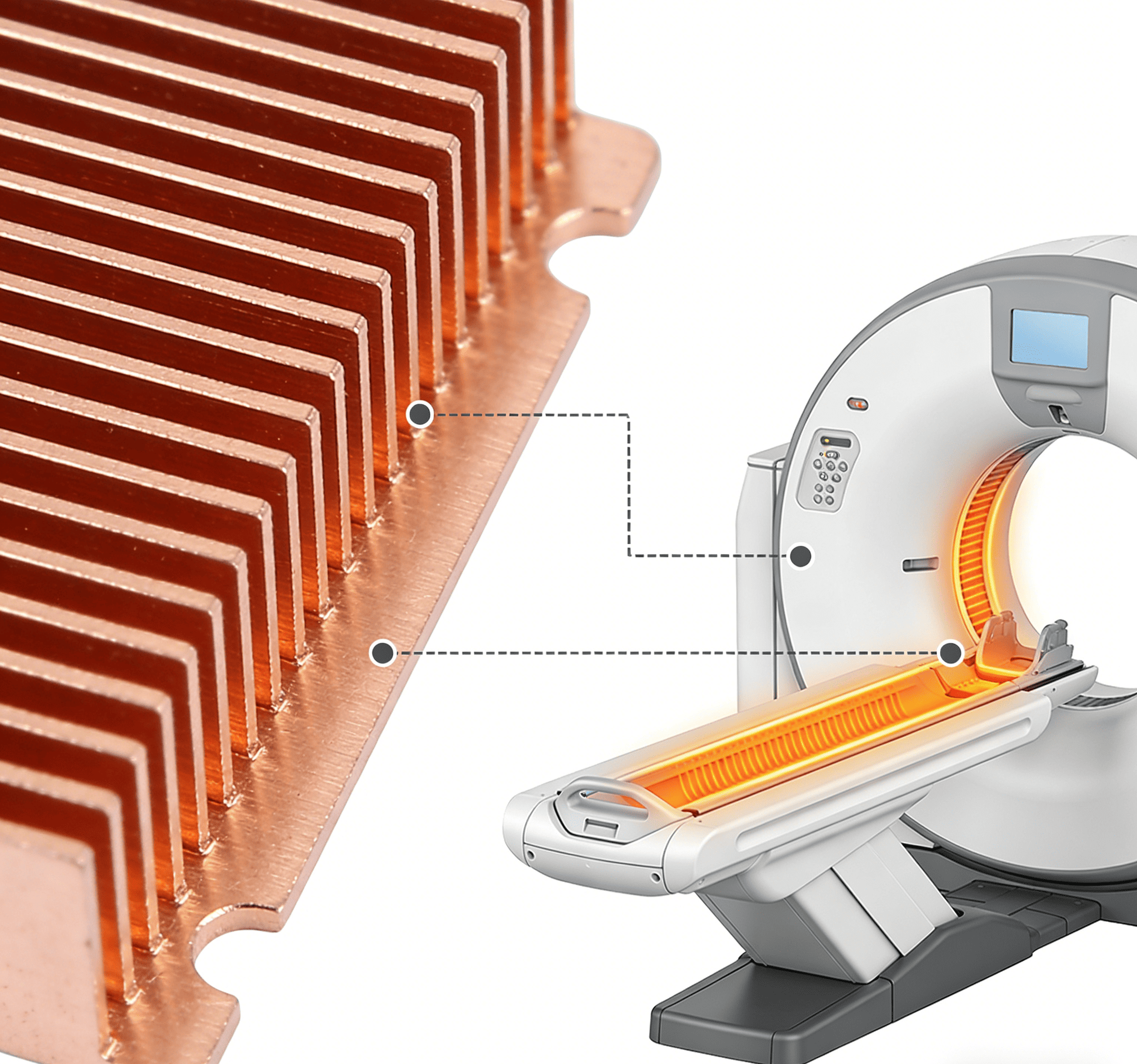High-Conductivity Copper Skiving Heatsink for Medical CT Scanner Power System